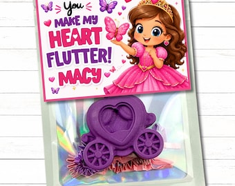 Princess Valentine Cards with Crayons | Personalized Kids Valentines