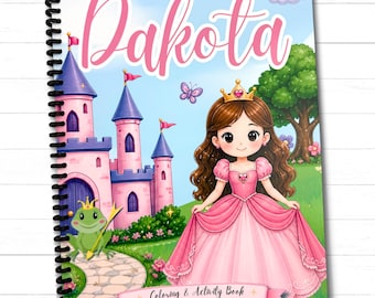 Princess Coloring Activity Book for Girls | Personalized Kids Gift