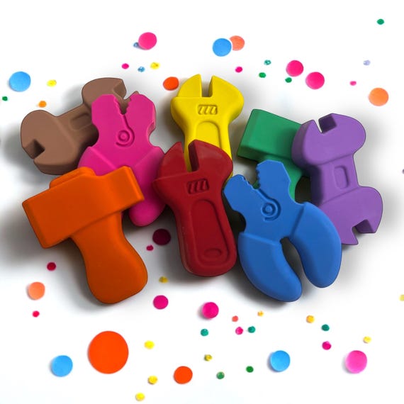 Construction Tool Crayons: Kids Birthday Party Favors