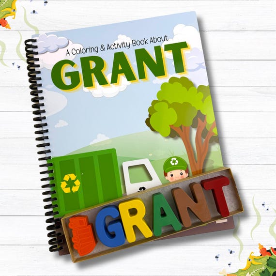 Personalized Garbage Truck Coloring Book & Crayon Set: Kids Activity Gift