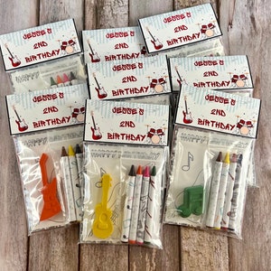 Music mini Color Packs. Personalized. Party favors. Kids gifts. Class favors. Guitar crayons. Birthday favors. Rockin