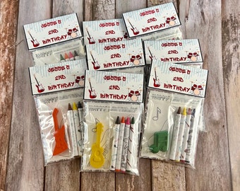 Music mini Color Packs. Personalized. Party favors. Kids gifts. Class favors. Guitar crayons. Birthday favors. Rockin