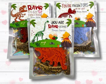 Tarjetas de San Valentín de dinosaurios: crayones de esqueleto, recuerdos personalizados para niños