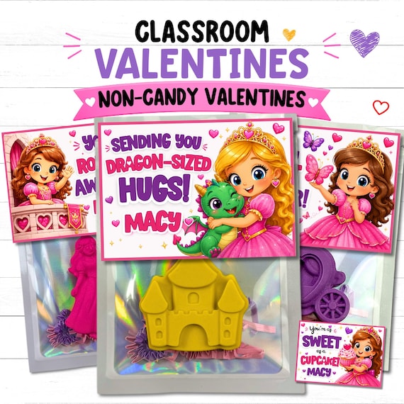 Personalized Princess Valentines & Crayons | Classroom Exchange