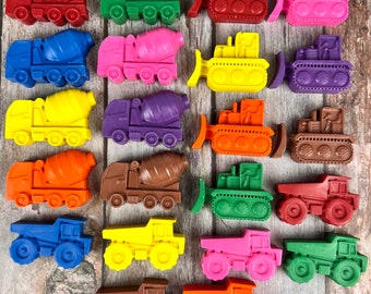 Construction Kids Birthday Favors. Truck crayons. Thank you favors. Construction birthday. Class favors. Gifts. Dump truck.