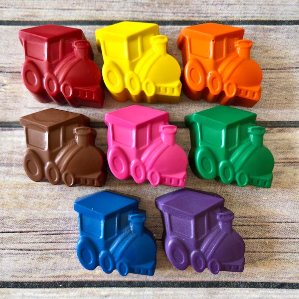 All Aboard! Train Crayon Favors - Fun and Colorful Kids Birthday Gifts - Thank You Favors - Ideal for Train-themed Parties and Classroom Fun