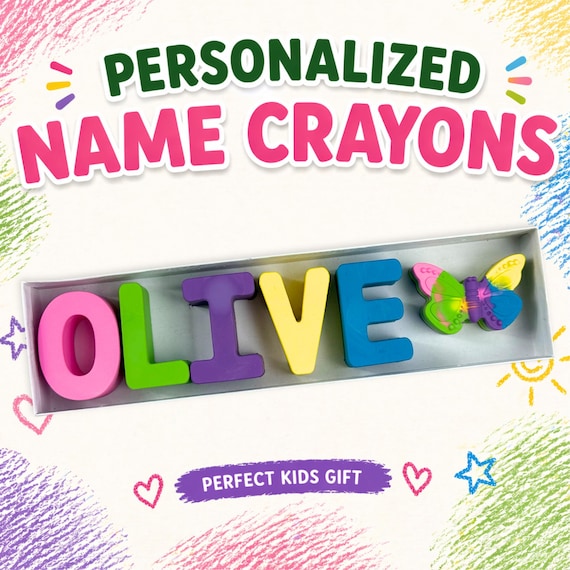 Personalized Name Crayons for Kids | Custom Letter Set for Toddlers
