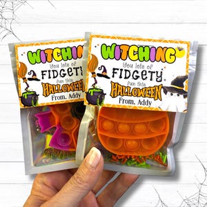 Custom Halloween Fidget Toy - Ideal for Halloween Gifts and Class Favors - Trick or Treat Favors - Set of 6