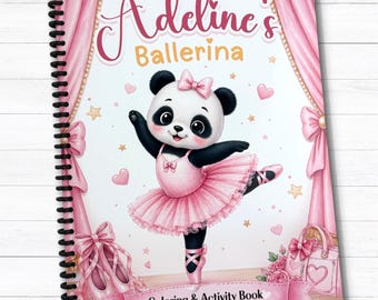 Personalized Ballerina Coloring Book | Name Activity Book for Kids Gift