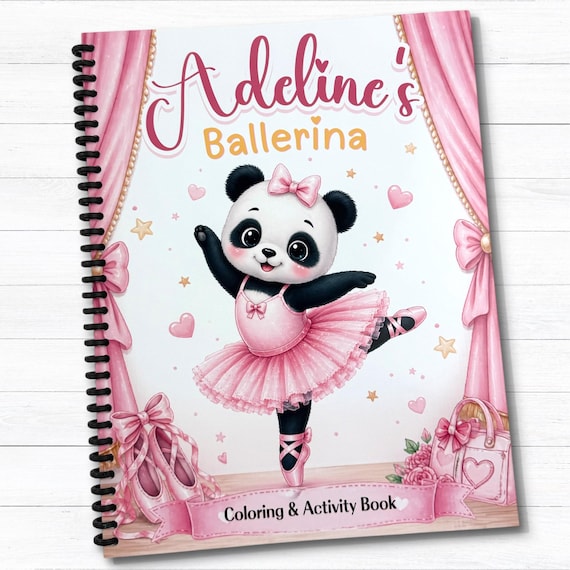 Personalized Ballerina Coloring Book | Name Activity Book for Kids Gift