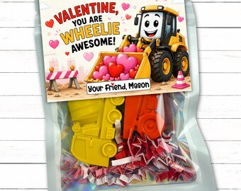 Construction Valentines with Crayons | Personalized Classroom Cards