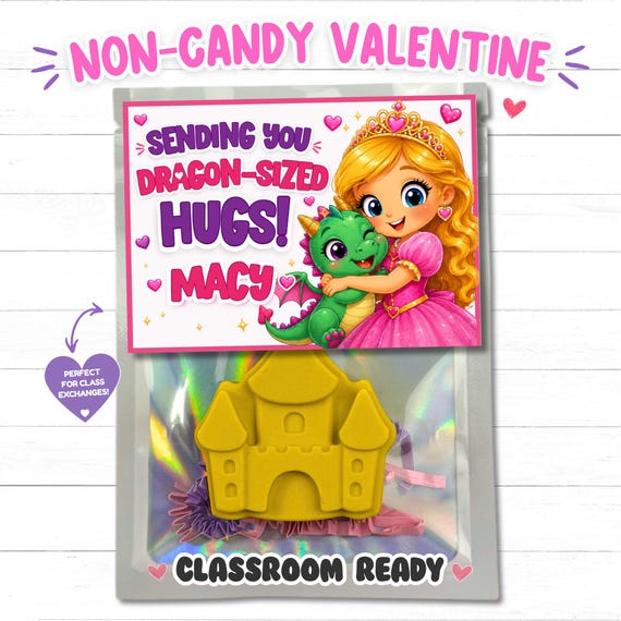 Classroom Valentines with Crayons | Personalized Princess Cards