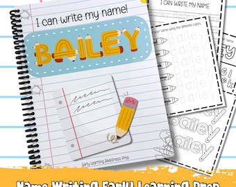 Kids' Name Writing Practice Book - Preschool Learning - Fun Learning Tool for Early Literacy Skills