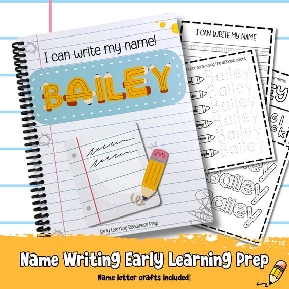 Kids' Name Writing Practice Book - Preschool Learning - Fun Learning Tool for Early Literacy Skills