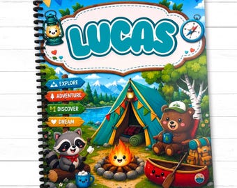 Personalized Kids Camping Activity Book | Ages 4-8 Outdoor Adventure Fun