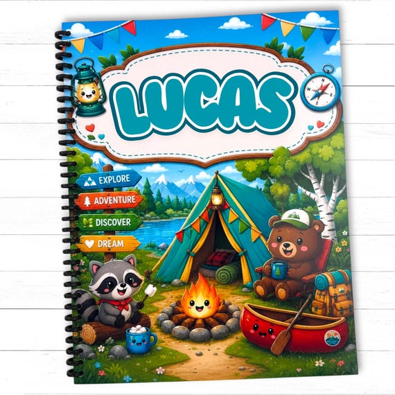 Personalized Kids Camping Activity Book | Ages 4-8 Outdoor Adventure Fun
