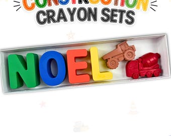 Personalized Construction Name Crayons | Toddler Friendly