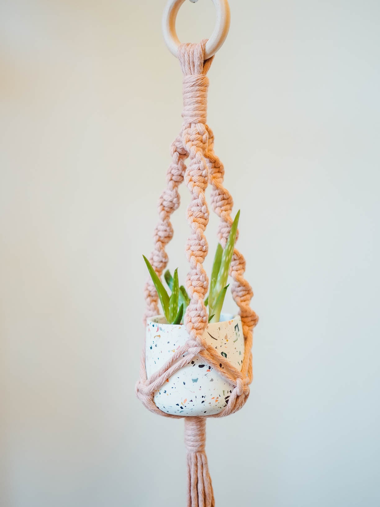 XXXFLOWER Makramee-Pflanzenaufhänger Set – 3 Stück, Mit Haken, Handgewebt Aus Baumwolle, Boho-Deko