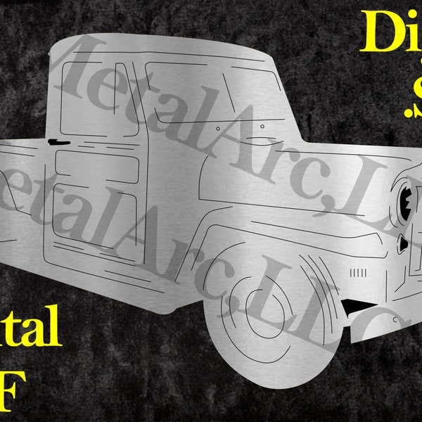 Willys Pick up 1953 DXF SVG digital file Willy's pickup Rat Rod Hot Rod Street Rod