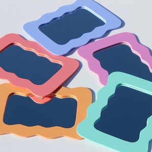 Wiggle Wavy Mini Mirror - Aesthetic Squiggle Mirror - Pink, Purple, Blue, Mint Green and Orange