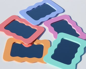 Wiggle Wavy Mini Mirror - Aesthetic Retro Squiggle Mirror - Pink, Purple, Blue, Mint and Orange - Ultrafragola