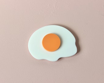 Egg Fridge Magnet - Fried Egg Acrylic Home Office Organiser - Gift