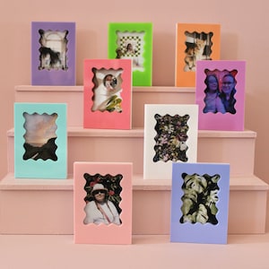 Wavy Frame for Instax Mini - Polaroid Mini Photo / Picture Holder - Custom Instax Mini Prints - Aesthetic Y2K Pastel - Uni Dorm Decor, Gift