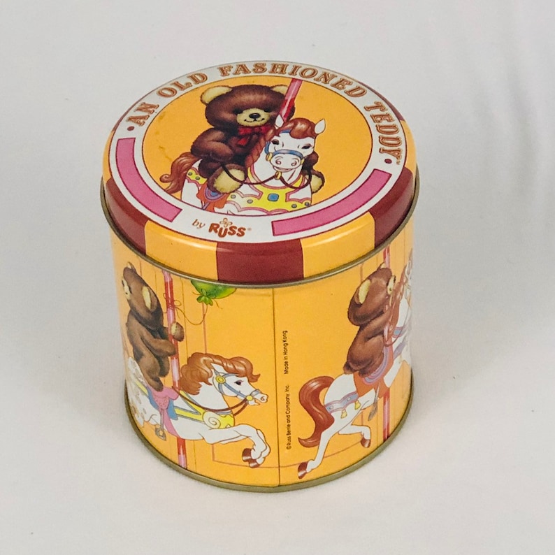 Russ Tin An Old Fashion Teddy Bear Merry Go Round Vintage