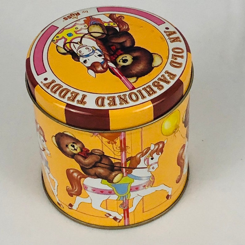 Russ Tin An Old Fashion Teddy Bear Merry Go Round Vintage