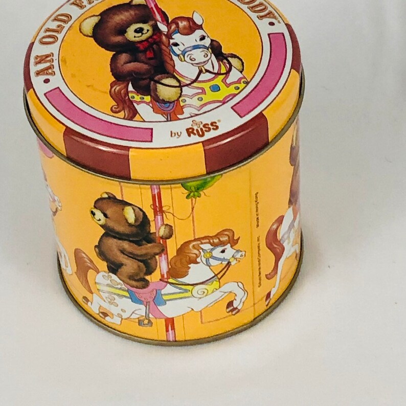 Russ Tin An Old Fashion Teddy Bear Merry Go Round Vintage