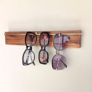 Pine Wood Sunglass Holder: Jewelry & Key Organizer, Wall Mountable