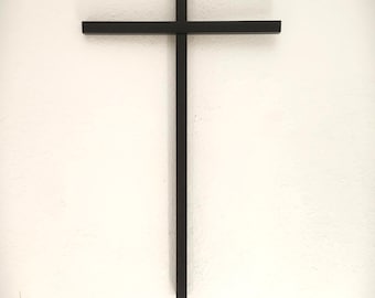Modern Slim Black Matte Cross: Home Blessing, Wedding, Memorial, Baptism Gift