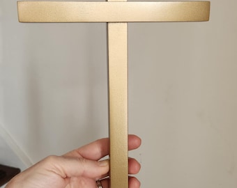 Bronze Finish Wood Cross: Christian Wedding Decor, Baptism, Home Blessing Gift
