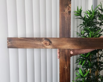 Large Wooden Cross 60" (5 ft): Rustic Wedding Decor, Church, Home Blessing, Memorial, Made in USA