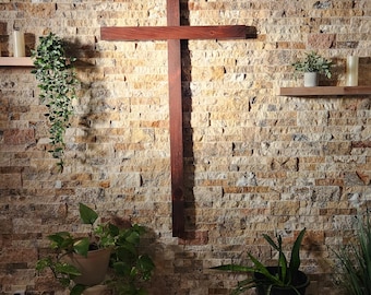 Rustic Wood Wall Cross: Home Blessing Gift, Christian Wedding Decor