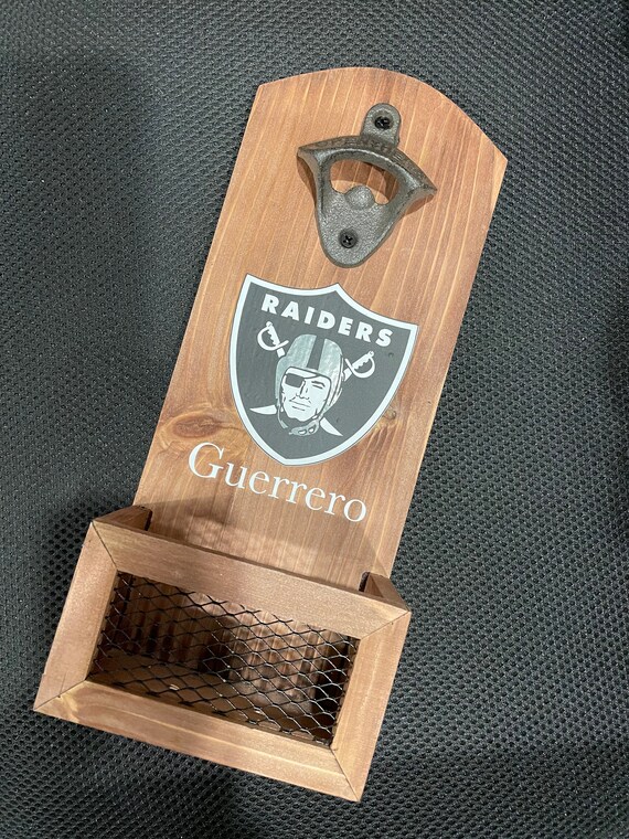Las Vegas Raiders Bottle Opener With Bottle Cap Catcher Etsy