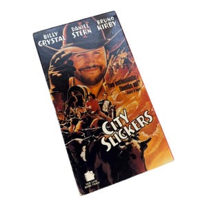 Vintage 1991 Movie, City Slickers featuring  Billy Crystal Daniel Stern and Bruno Kirby, VHS Tape with Original Box, Lightly Used