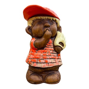 Vintage 1960’s Ceramic and Hand Painted Treasure Craft, Little Boy Sucking his Thumb, Baseball Player, Cookie Jar