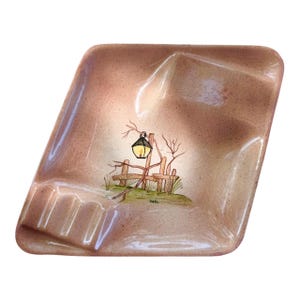 Vintage 1960s Ceramic Ashtray Nightlight: Mid Century Modern Hillbilly Decor