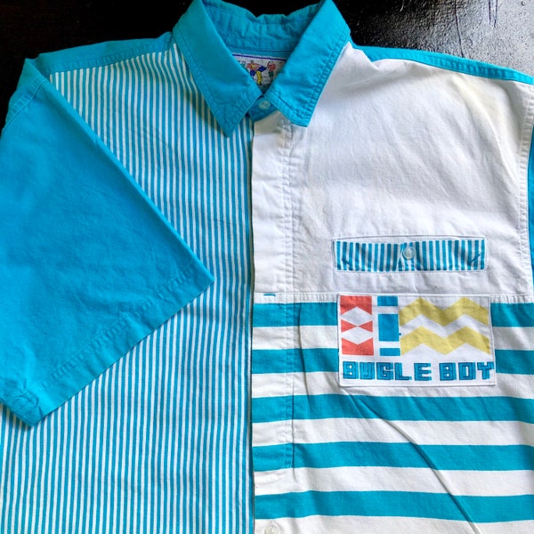 Chemise Homme Bugle Boy à Carreaux Bleu/rouge/blanc - Taille M - Manches Longues - Occasion Bon état (détail Poche)