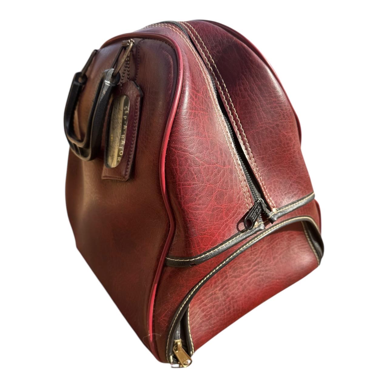 60s後半-70s FrenchVintage bowling bag Vintage Tan and Cream Bowling Bag, Midcentury 1960s 1970s