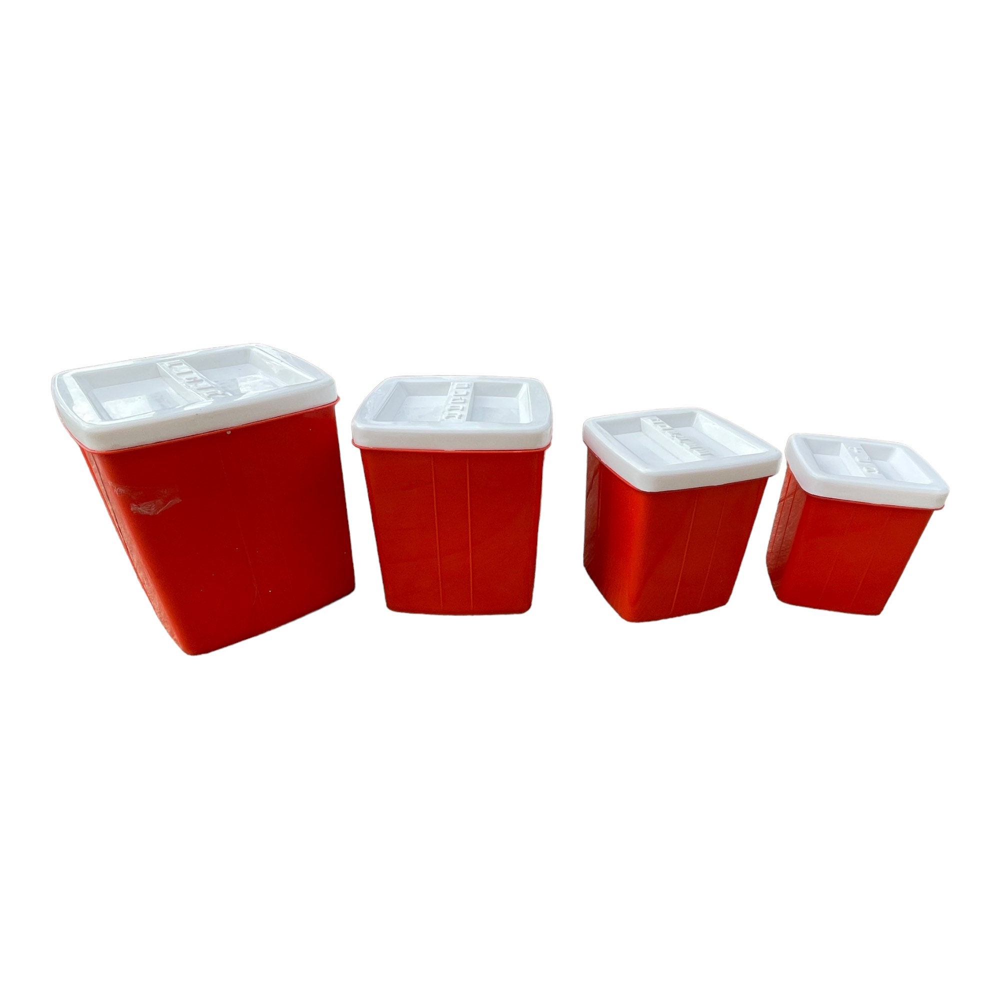 16oz 4pk Glass Food Storage Containers with Lids - Retro Holiday Red