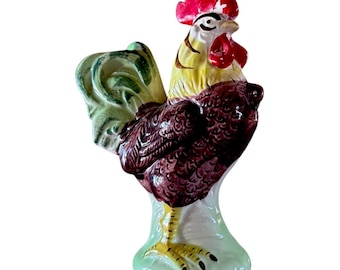 Vintage 1950’s Victoria Ceramics Farmhouse Rooster and Made in JAPAN, Country Decor