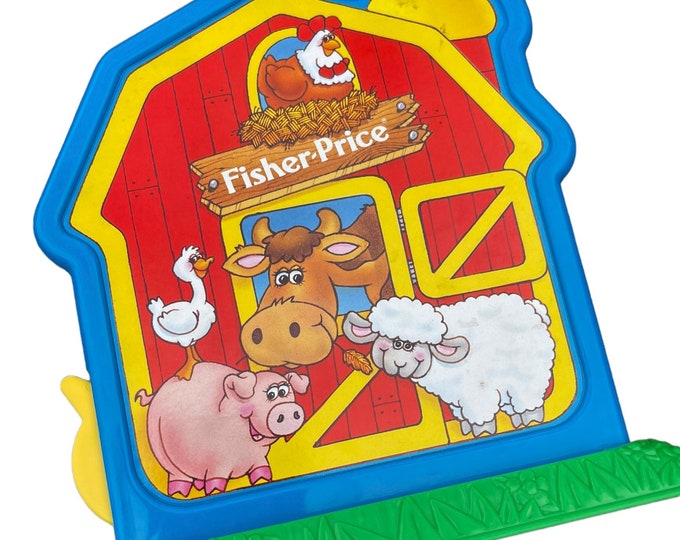 Vintage 1994 Fisher Price Barnyard Bingo Game, Complete, in Blue