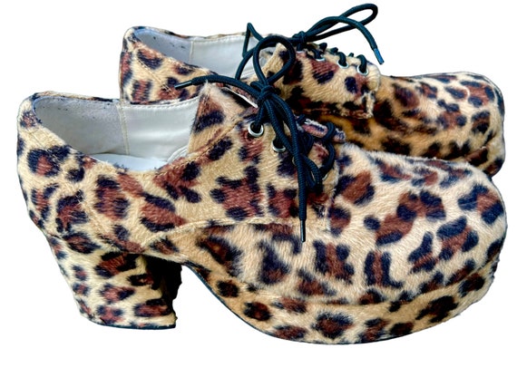 Vintage 1990’s, Funtasma Faux Leopard Lace-Up Hal… - image 4