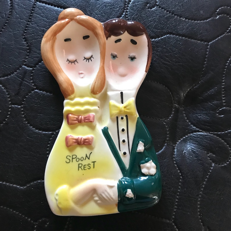 1560 Featuring Man and Woman Vintage 1960\u2019s Lefton Ceramic Double Spoon Rest No