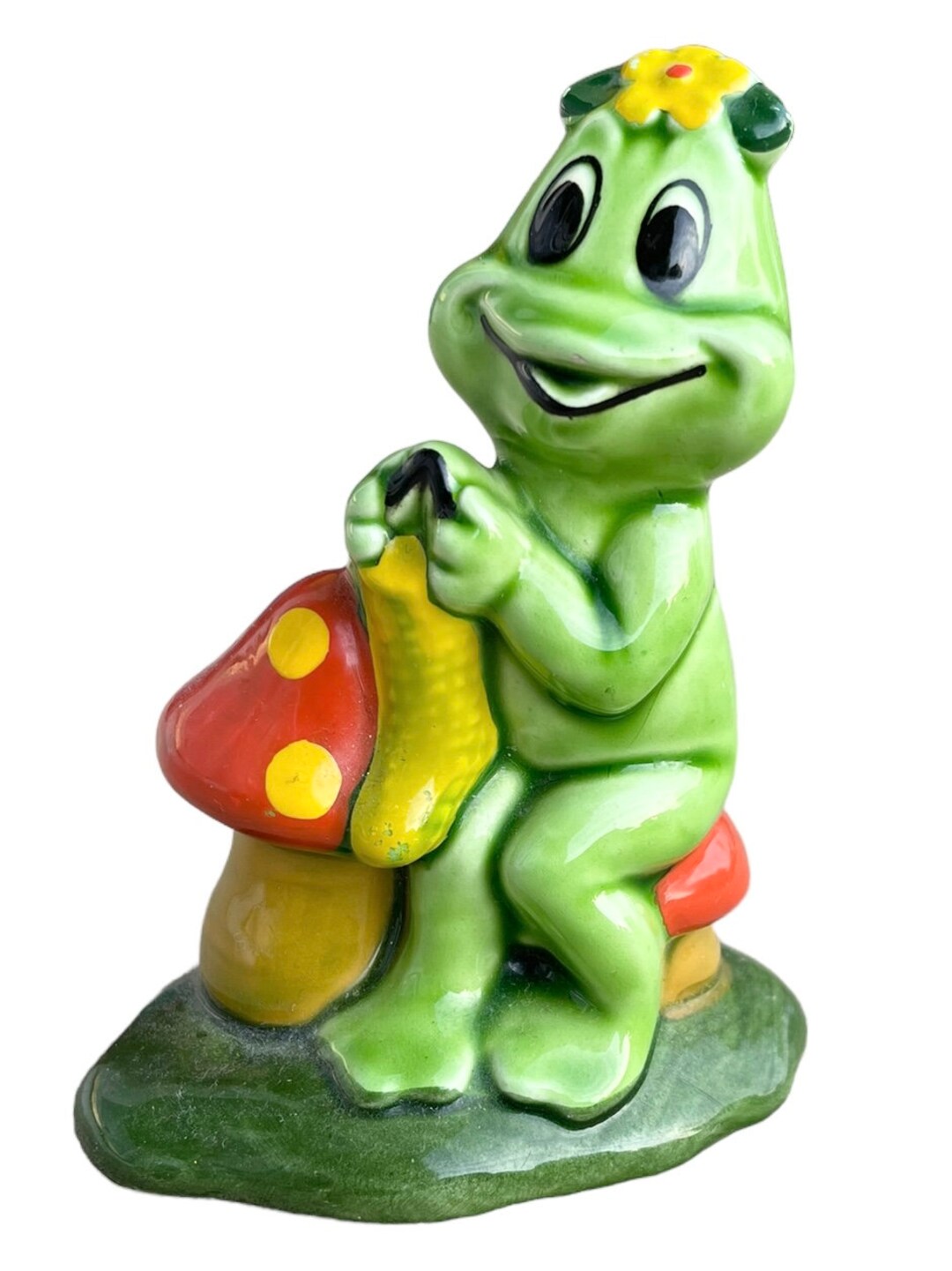 Vintage Lefton Ceramic Lady Frog Sitting on Mushrooms Figurine Etsy