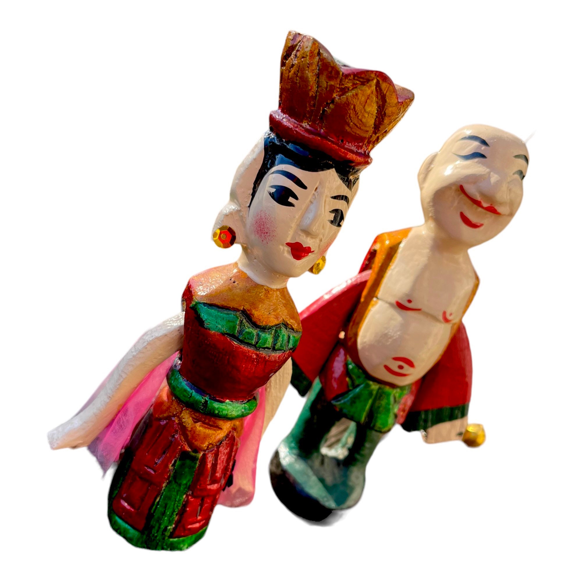 Two 2012 Wooden Vietnamese Water Puppets Water Fairy and Etsy