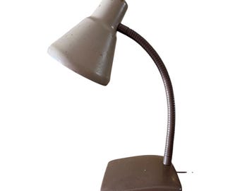Vintage 1950’s/1960’s Mid Century Metal, Steampunk Gooseneck Desk Lamp and Works
