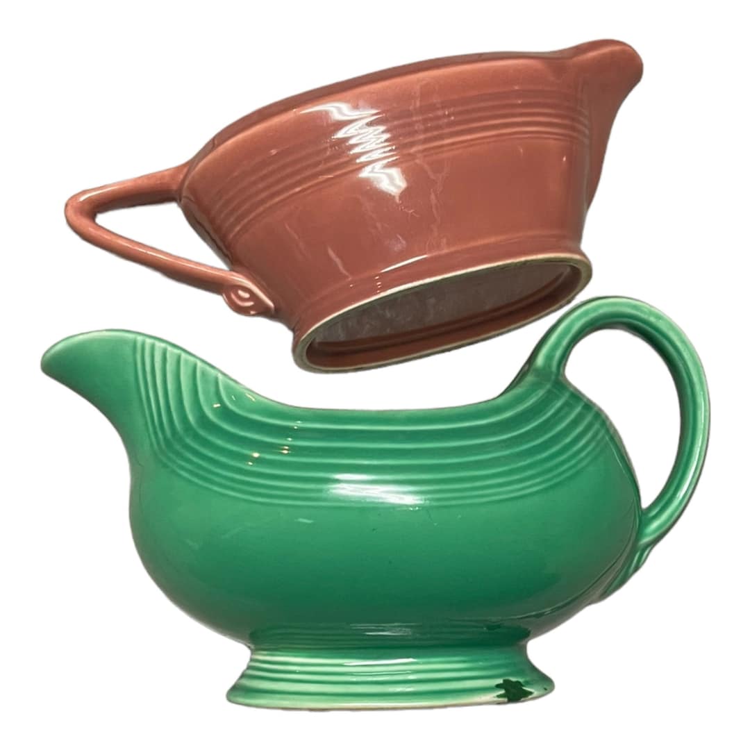 Two Vintage 1950s Fiestaware Made in the USA, Mid Century Gravy/sauce